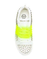 weiße Leder niedrige Sneakers von Philipp Plein