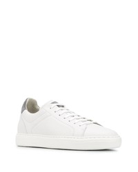 weiße Leder niedrige Sneakers von Brunello Cucinelli