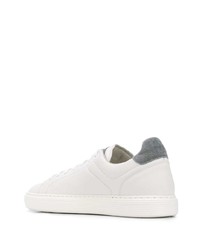 weiße Leder niedrige Sneakers von Brunello Cucinelli