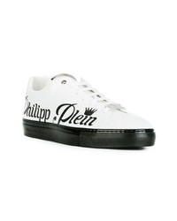 weiße Leder niedrige Sneakers von Philipp Plein