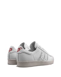 weiße Leder niedrige Sneakers von adidas