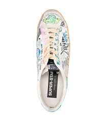 weiße Leder niedrige Sneakers von Golden Goose