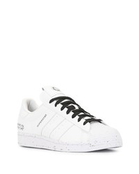 weiße Leder niedrige Sneakers von adidas