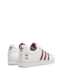 weiße Leder niedrige Sneakers von adidas