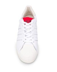 weiße Leder niedrige Sneakers von adidas by 424