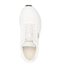 weiße Leder niedrige Sneakers von Emporio Armani