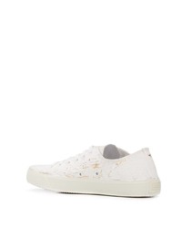 weiße Leder niedrige Sneakers von Maison Margiela