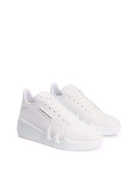 weiße Leder niedrige Sneakers von Giuseppe Zanotti