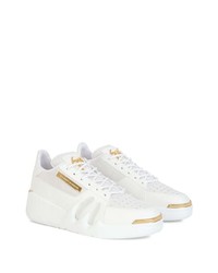 weiße Leder niedrige Sneakers von Giuseppe Zanotti