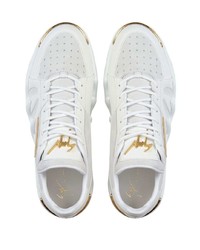 weiße Leder niedrige Sneakers von Giuseppe Zanotti