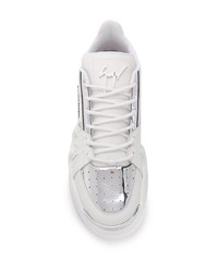 weiße Leder niedrige Sneakers von Giuseppe Zanotti