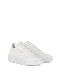 weiße Leder niedrige Sneakers von Giuseppe Zanotti