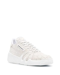 weiße Leder niedrige Sneakers von Giuseppe Zanotti