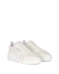 weiße Leder niedrige Sneakers von Giuseppe Zanotti