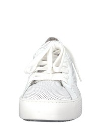 weiße Leder niedrige Sneakers von Tamaris
