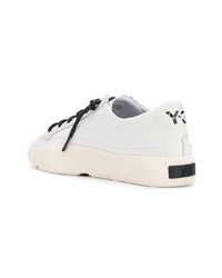 weiße Leder niedrige Sneakers von Y-3