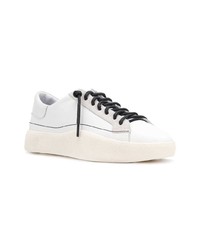 weiße Leder niedrige Sneakers von Y-3