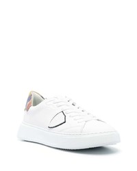 weiße Leder niedrige Sneakers von Philippe Model Paris