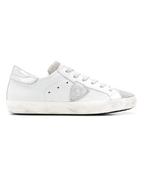 weiße Leder niedrige Sneakers von Philippe Model