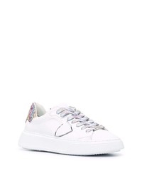 weiße Leder niedrige Sneakers von Philippe Model Paris