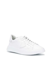 weiße Leder niedrige Sneakers von Philippe Model Paris