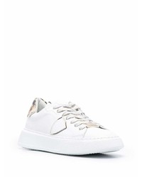 weiße Leder niedrige Sneakers von Philippe Model Paris