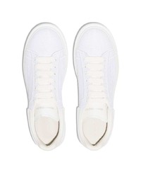 weiße Leder niedrige Sneakers von Alexander McQueen