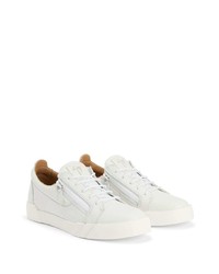 weiße Leder niedrige Sneakers von Giuseppe Zanotti