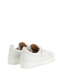 weiße Leder niedrige Sneakers von Giuseppe Zanotti