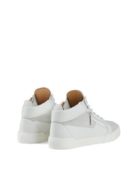 weiße Leder niedrige Sneakers von Giuseppe Zanotti