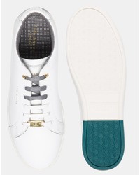 weiße Leder niedrige Sneakers von Ted Baker