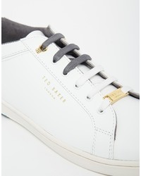 weiße Leder niedrige Sneakers von Ted Baker