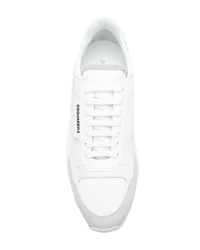 weiße Leder niedrige Sneakers von DSQUARED2