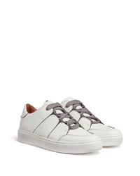 weiße Leder niedrige Sneakers von Zegna