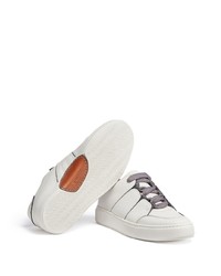 weiße Leder niedrige Sneakers von Zegna