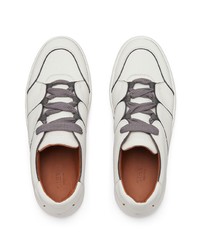 weiße Leder niedrige Sneakers von Zegna