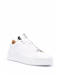 weiße Leder niedrige Sneakers von Philipp Plein