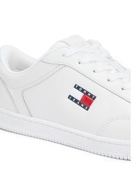 weiße Leder niedrige Sneakers von Tommy Jeans