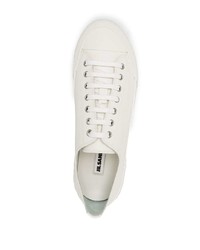 weiße Leder niedrige Sneakers von Jil Sander