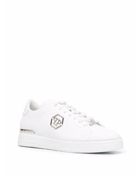 weiße Leder niedrige Sneakers von Philipp Plein