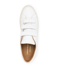 weiße Leder niedrige Sneakers von Common Projects