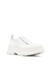 weiße Leder niedrige Sneakers von Alexander McQueen