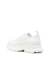 weiße Leder niedrige Sneakers von Alexander McQueen