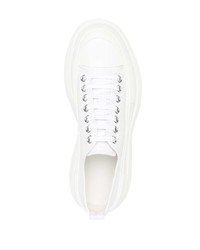 weiße Leder niedrige Sneakers von Alexander McQueen