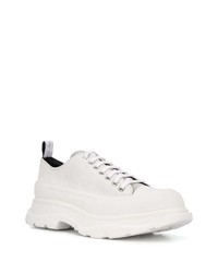 weiße Leder niedrige Sneakers von Alexander McQueen