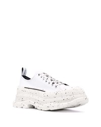 weiße Leder niedrige Sneakers von Alexander McQueen