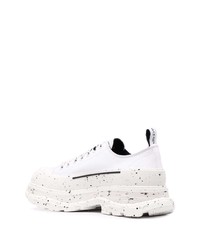 weiße Leder niedrige Sneakers von Alexander McQueen