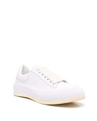 weiße Leder niedrige Sneakers von Alexander McQueen