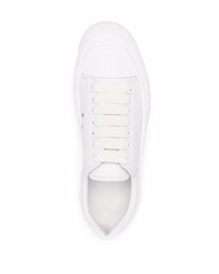 weiße Leder niedrige Sneakers von Alexander McQueen