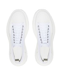 weiße Leder niedrige Sneakers von Alexander McQueen